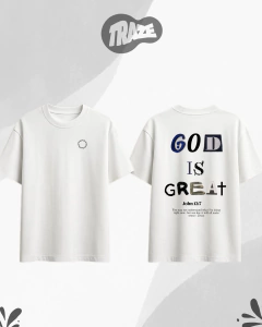 CAMISETA OVERSIZED SUEDINE GOD IS GREAT - comprar online