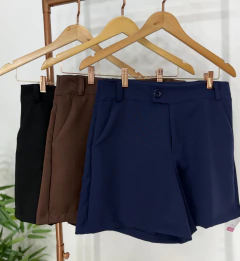 Short Alfaiataria Premium - Marrom - Maria Moda & Acessórios LTDA