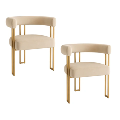 Poltrona Grecia Veludo Bege - comprar online