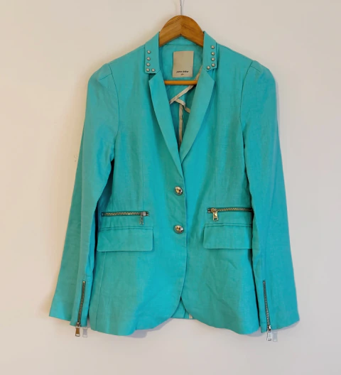 Blazer Jazmín Chebar color turquesa T1