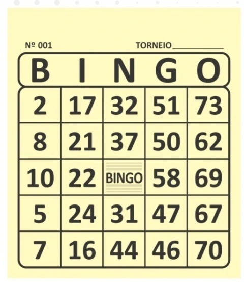 CARTELA DE BINGO AMARELO 100FLS 104X120 4092 SIDGRAPH
