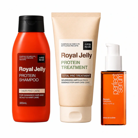 Mise En Scène - Royal Jelly Protein - Kit Shampoo + Máscara 200ml e Perfect Sérum - Sérum Original 30ml