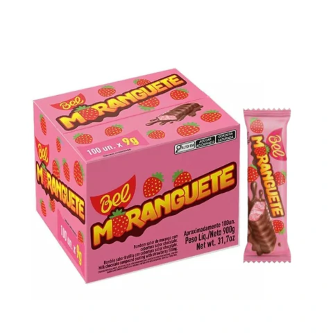 Bombom Chocolate Moranguete - Bel 100 Unidades 9g