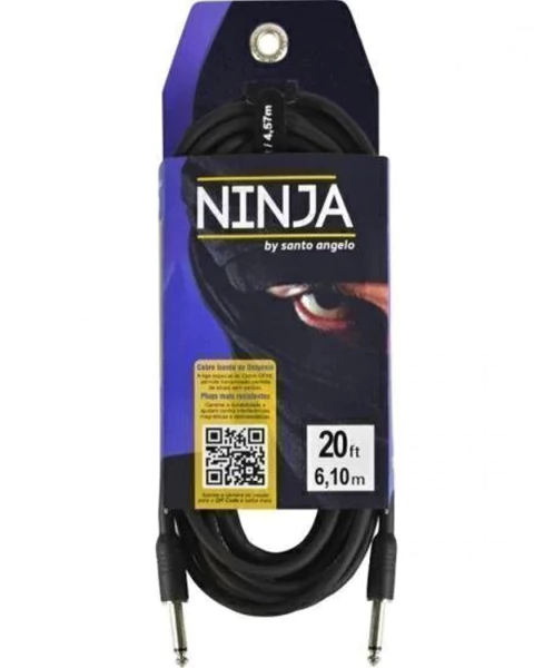 Cabo Para Guitarra 6,10m Ninja Preto Santo Angelo
