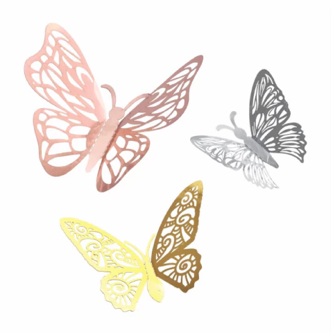 Mariposas Metalizadas Láser 3D x6 - comprar online