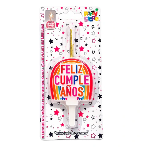 Vela Bengala Feliz Cumpleaños Multicolor