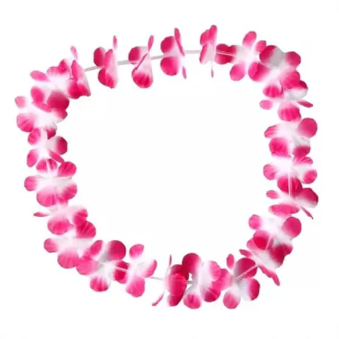 Collar Hawaiano Tela Flores Hawaii ROSA
