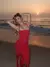 Vestido Longo Naomi Poliamida Saia Fenda Vermelho - loja online