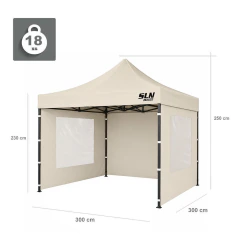 Gazebo Plegable 3x3 Impermeable + Paredes + Estacas Y Sogas - comprar online
