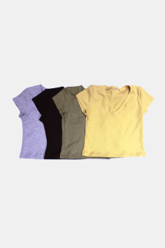 C447 REMERA PANAL BASICA CUELLO V - comprar online