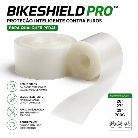 BikeShield Pro™ Proteção Inteligente Contra Furos para Qualquer Pedal.