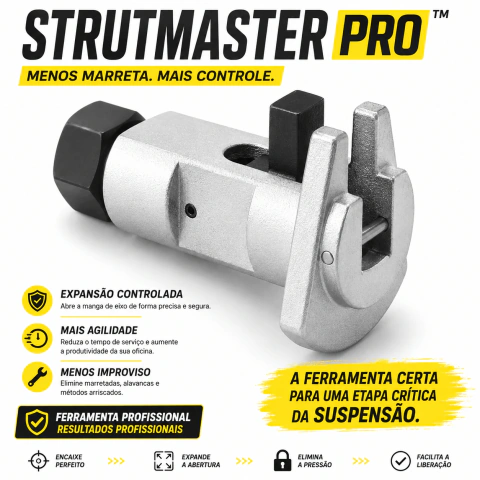 STRUTMASTER PRO™ - Menos marreta, menos improviso. Mais lucro para a oficina.