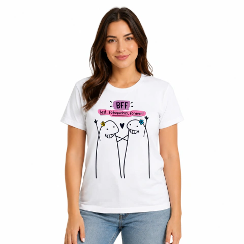Camiseta Flork Best Friends Personalizada DTF em Algodão | Alta Qualidade