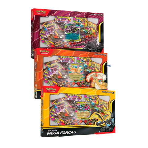 PT-BR Box Mega Forças (Dragonite, Zeraora e Darkrai)