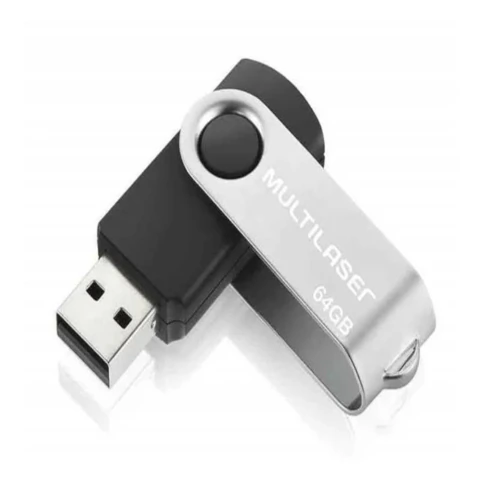 Pen Drive Multilaser Twist 64GB PD590 - Preto