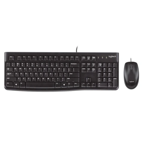 Kit Teclado e Mouse Logitech C/FIO MK120 USB Preto