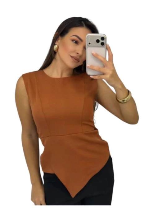 Blusa Feminina Assimétrica Frontal Elegante Moderna - By Cinara Modas