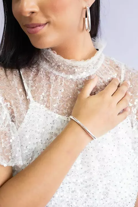 Bracelete Liso Aro 5mm - Banho de Ródio Branco