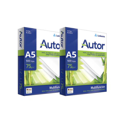 RESMA AUTOR A5 75 GRS. X500 HOJAS X2 UNIDADES