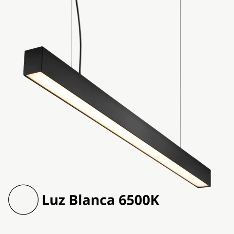 Lámpara lineal LED negra colgante o de techo luz blanca o cálida - tienda en línea