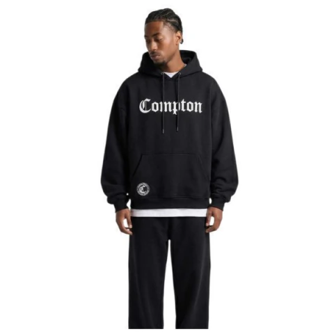 Moletom Compton Canguru Preto