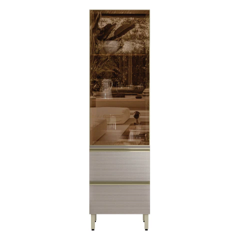 Cristaleira MDF 60cm 1 Porta Reflecta 2 Gavetas Proença Demóbile