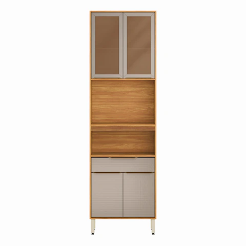 Paneleiro 70 cm 4 Portas e 1 Gaveta com Vidro Reflecta Plena Demóbile