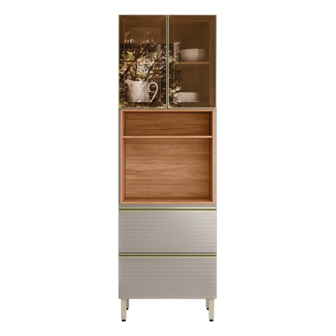 Paneleiro MDF 70cm 2 Portas Reflecta 2 Gavetas Proença Demóbile
