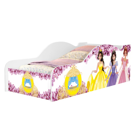 Cama Infantil Carro Solteiro 100% MDF 19 Princesas