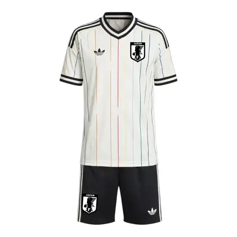 Kit Infantil Seleção Japão II 26/27 - Adidas - Branco e preto
