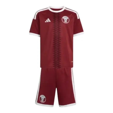 Kit Infantil Seleção Catar I 26/27 - Adidas - Vermelho