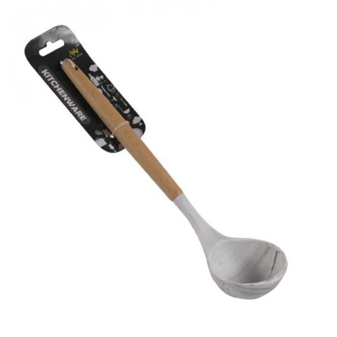 CUCHARON DE SILICONA CON MANGO DE MADERA