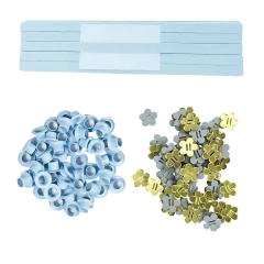 Kit Acabamento Elástico Azul Bb Ilhós Azul Bb Passante Flor