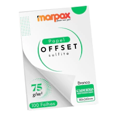 Papel Offset 75g universitário 180x260mm Branco Marpax 100Fl