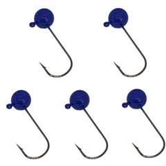 KIT CHUMBADA ANZOL JIG HEAD 3/0 90° FACETADA 10G AZUL BIC 5UN