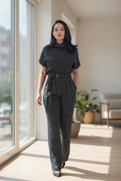 Conjunto Valence - Malha Canelada Blusa curta
