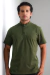 Camisa Gola Padre 100% Algodão Manga Curta - Verde Militar