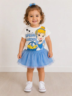 CONJUNTO BLUSA MANGA CURTA C/SAIA TULE FB239