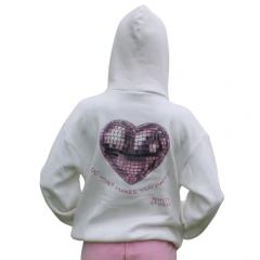 Hoodie beige Do what makes you happy - tienda en línea