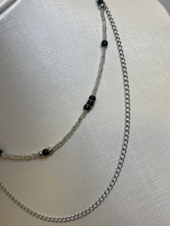 Colar Rock preto e prata - comprar online