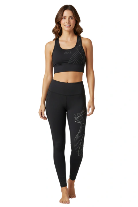 Top Preto Estampa Linhas