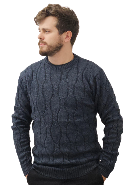 Suéter Masculino Detalhe Trançado
