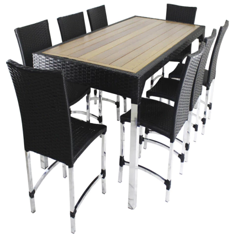8 Cadeiras Cannes e Mesa Retangular com Tampo Trama Original