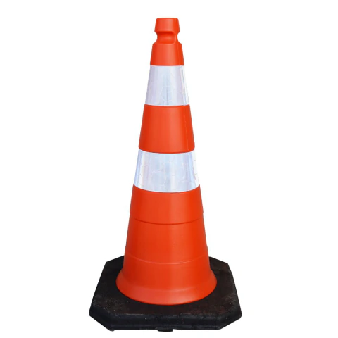Cone Traffic Block 75cm PL4060 Laranja/Branco Plastcor