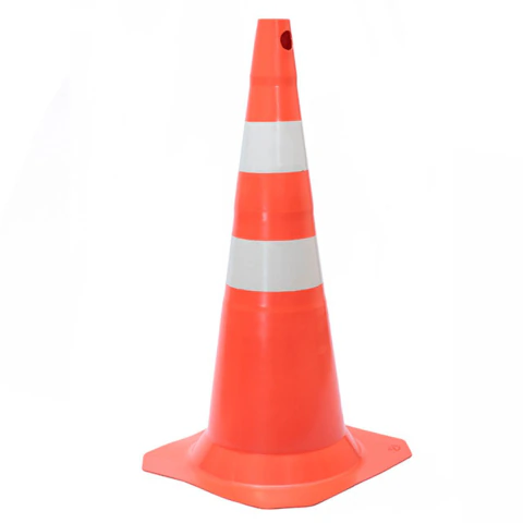 Cone Rígido Fit em PVC 75cm Laranja Plastcor