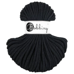 Cordon Trenzado Bobbiny 5mm - Black - 100 metros