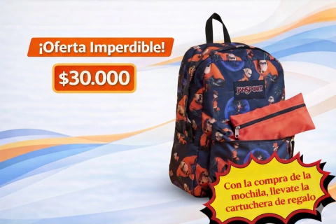 Mochila JanSport Increíbles c/ Cartuchera - comprar online