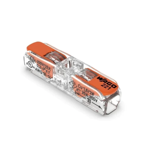 WAGO CONECTOR EMENDA PASSAGEM LJ 4MM 221-2411