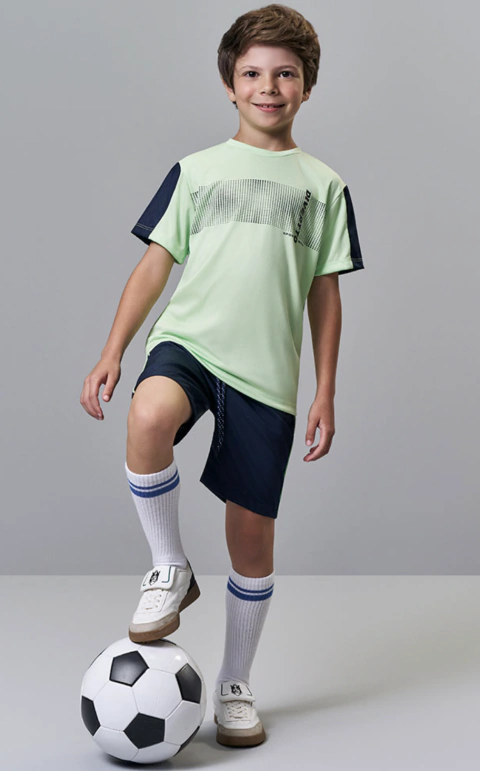 Conjunto Divertto Camiseta Neon e Bermuda Dry Fit Menino