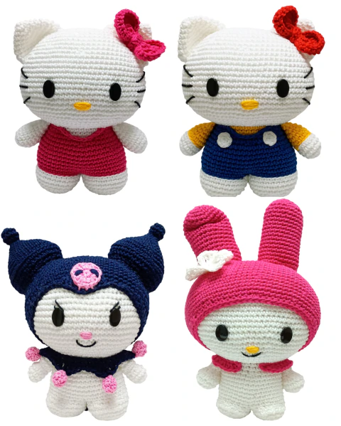 Amigurumi Hello Kitty E Amigos Kuromi/ My Melody em Crochê
